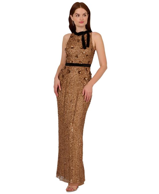 Adrianna Papell Womens Embellished Sleeveless Gown Product Image