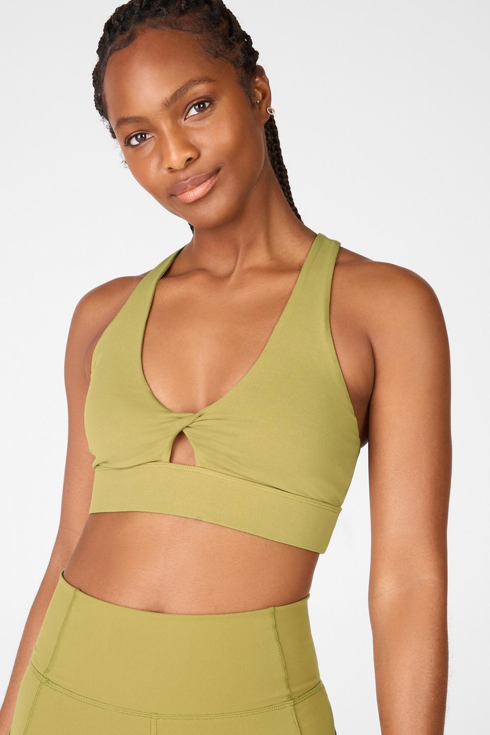 Fabletics Oasis Twist Sports Bra Womens green plus Size 4X Product Image