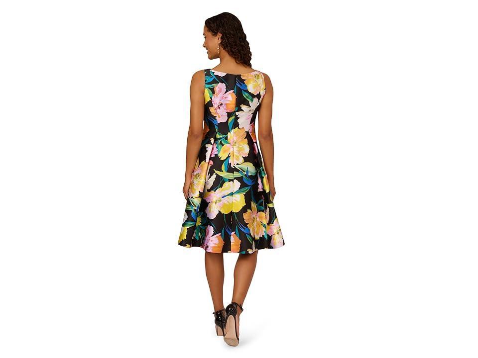 Adrianna Papell Printed Mikado Short Dress Multi) Women's Dress Product Image