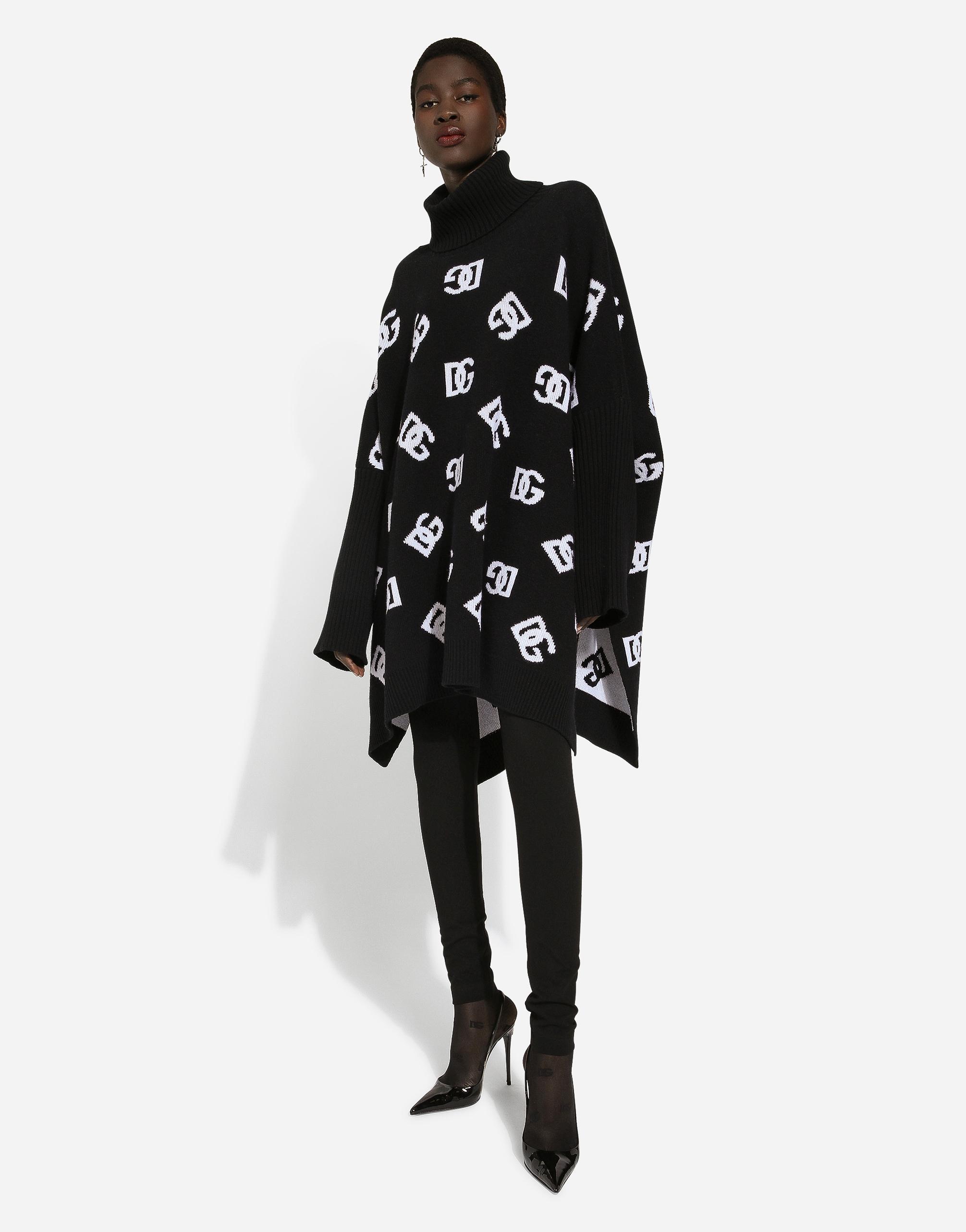 Wool Poncho With Jacquard Dg Logo In Print Product Image