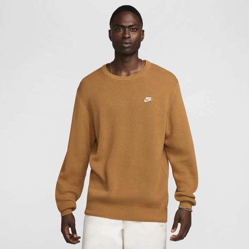 Nike Mens Nike Club Crew Sweater - Mens Flax/White Product Image