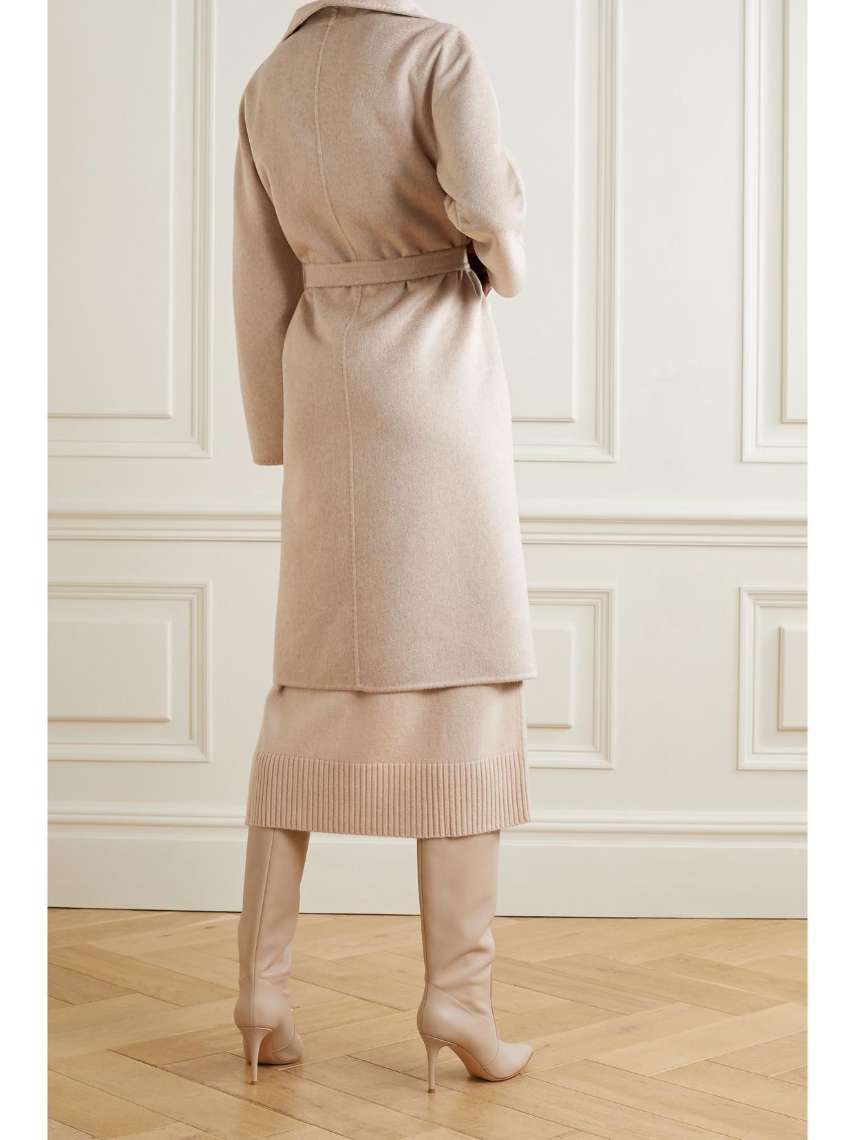 Lilia Belted Cashmere Coat In Camel Product Image