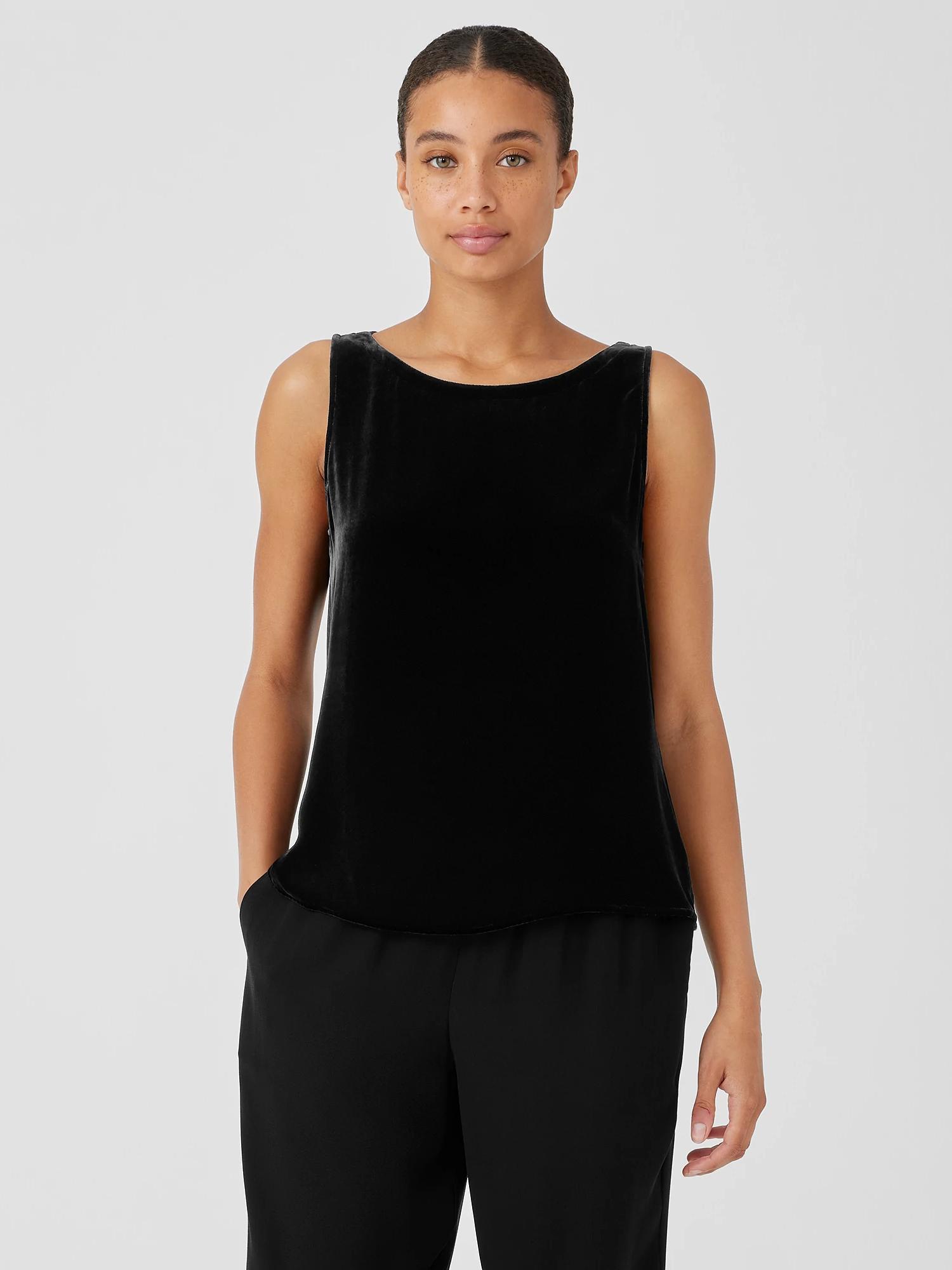 EILEEN FISHER Velvet Bateau Neck Tankfemale Product Image