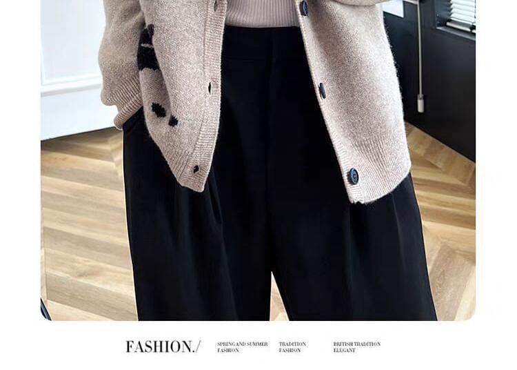 Crewneck Jacquard Cardigan Product Image