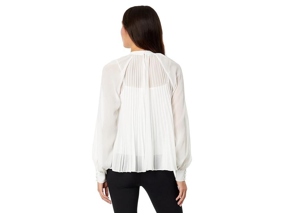 Ted Baker Macenzi Embellished Pleated Neck Top (Ivory) Women's Clothing Product Image