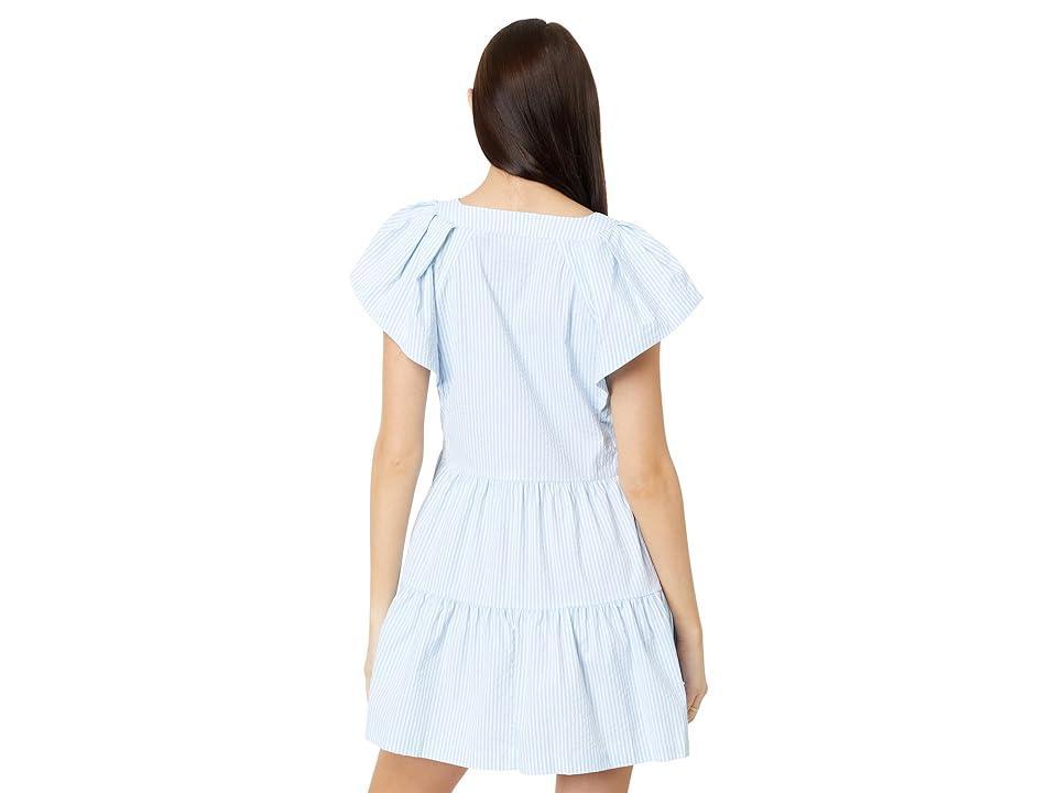 Vineyard Vines Harbor Tiered Ruffle Slv Dress (Seersucker-Jake ) Women's Dress Product Image