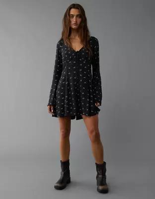 AE Long-Sleeve V-Neck Romper Product Image