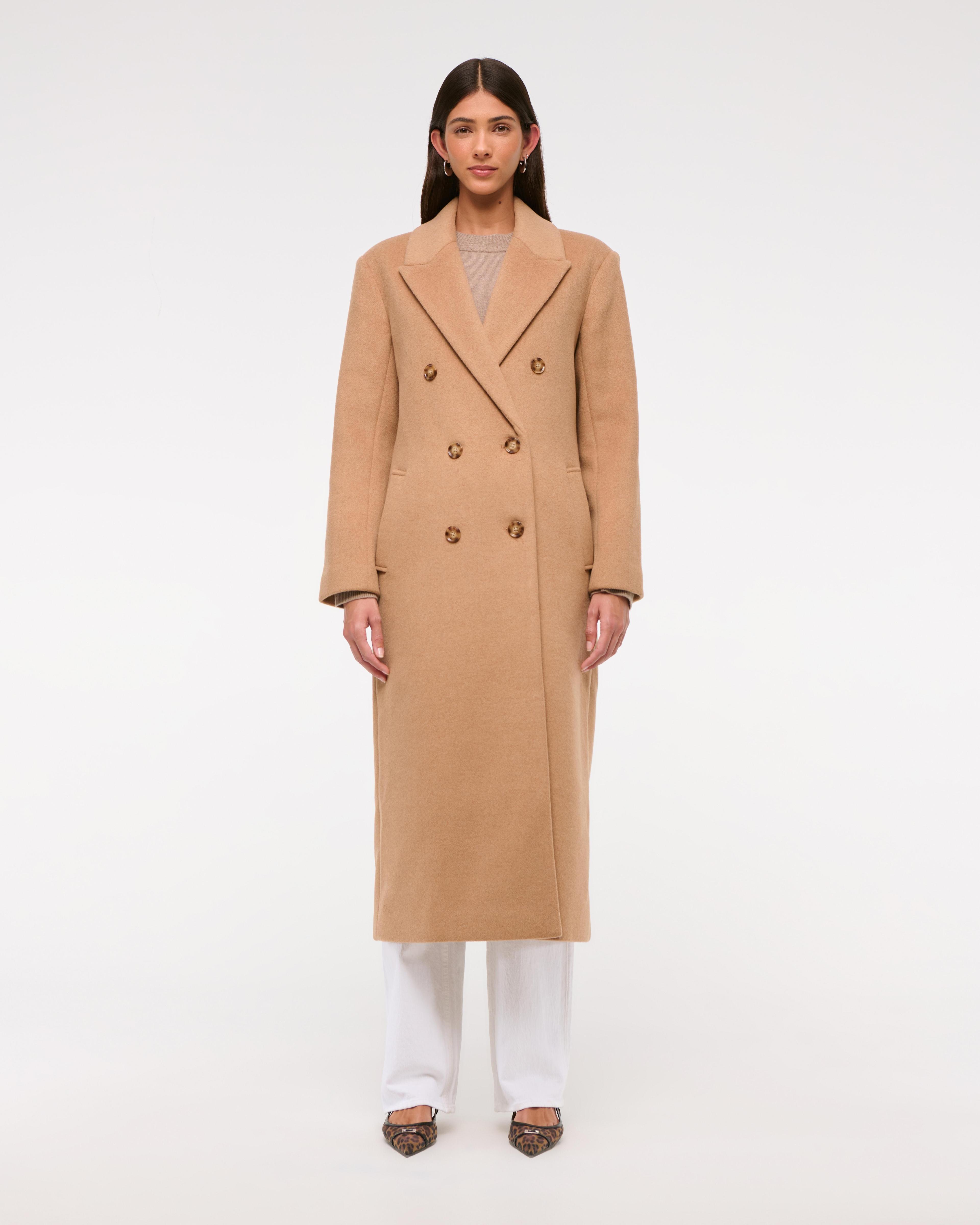 Wool-Blend Double-Breasted Coat Product Image