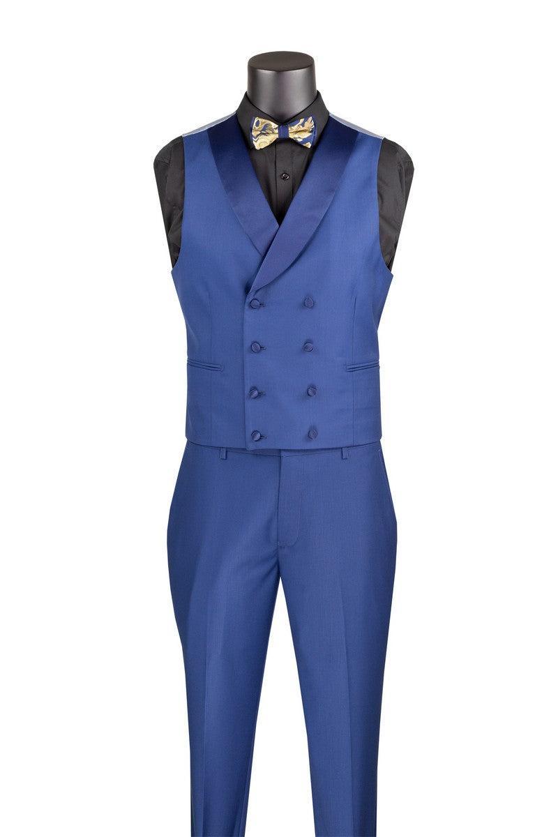 Navy Gold Modern Fit 3 Piece Suit with Matching Bow Tie Product Image