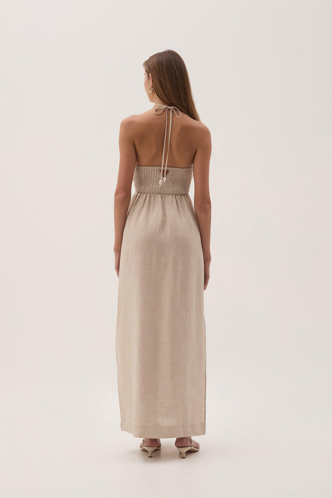 Akoya Ruched Midi Dress Product Image