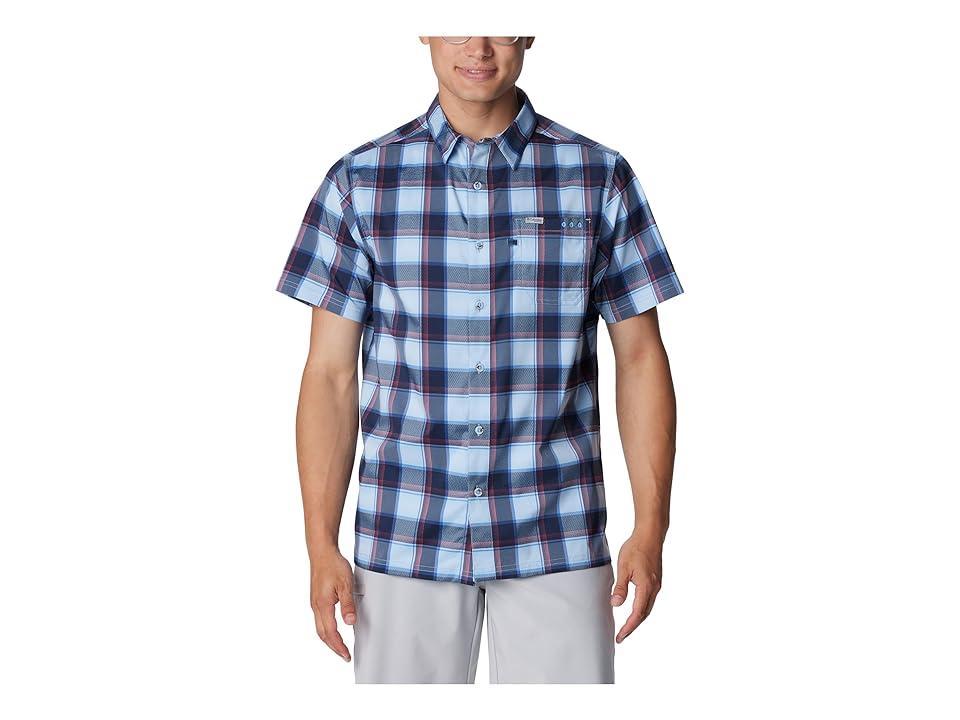 Columbia Super Slack Tide Camp Shirt (Collegiate Ombre Check) Men's Short Sleeve Button Up Product Image