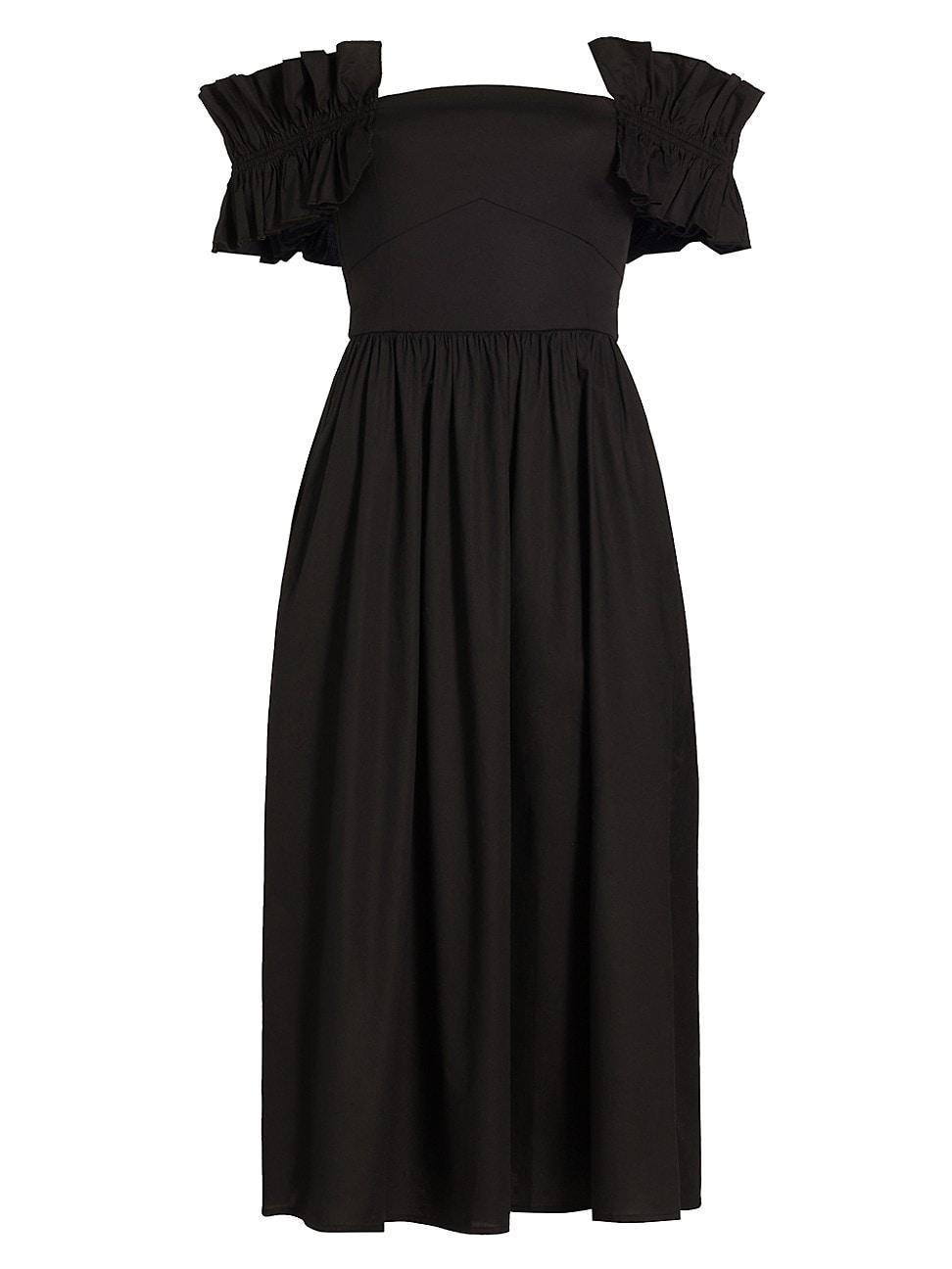 Womens Anais Ruffle-Sleeve Midi-Dress Product Image