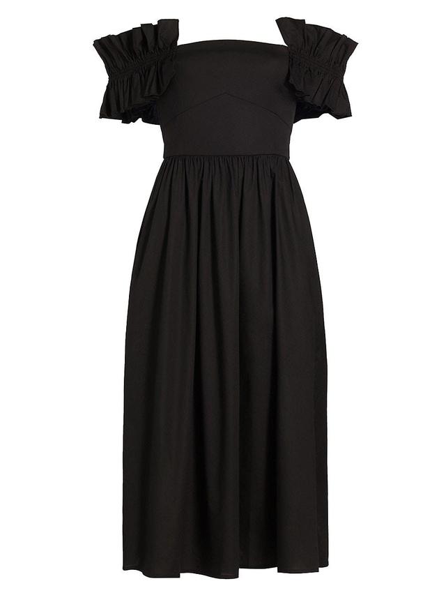 Womens Anais Ruffle-Sleeve Midi-Dress Product Image