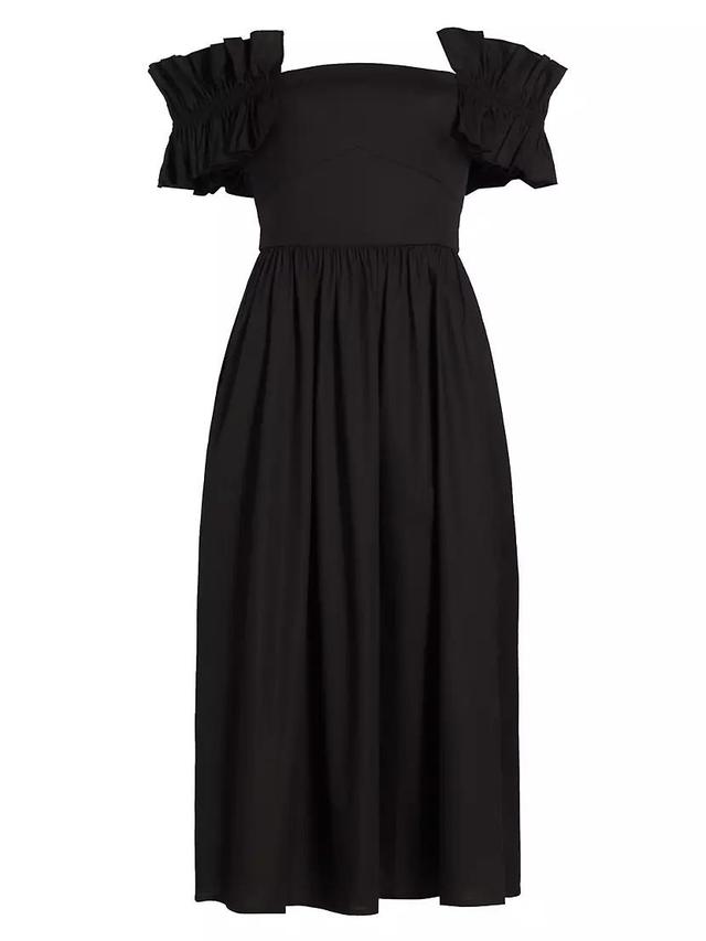 Anais Ruffle-Sleeve Midi-Dress Product Image