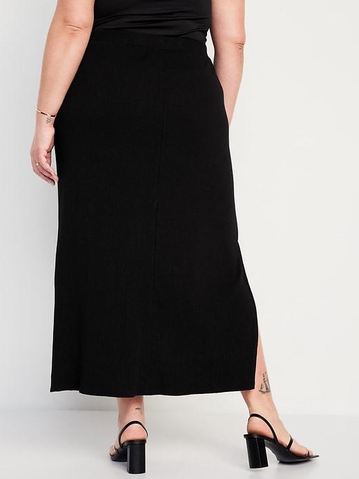 High-Waisted Rib-Knit Maxi Skirt Product Image