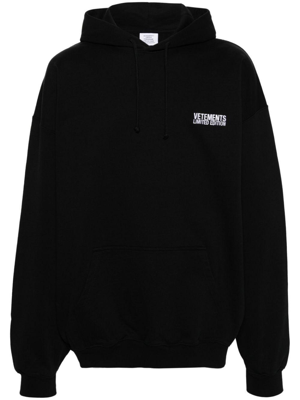 Logo Cotton Blend Hoodie In Black Product Image