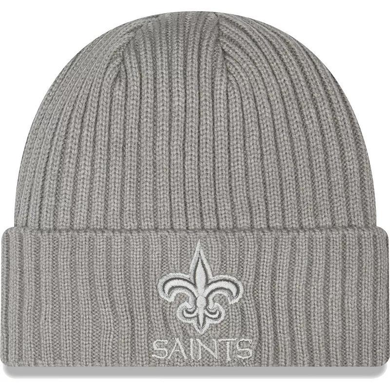 Mens New Era Gray New Orleans Saints Core Classic Cuffed Knit Hat Product Image