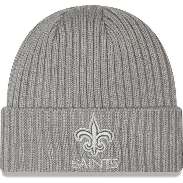 Mens New Era Gray New Orleans Saints Core Classic Cuffed Knit Hat Product Image