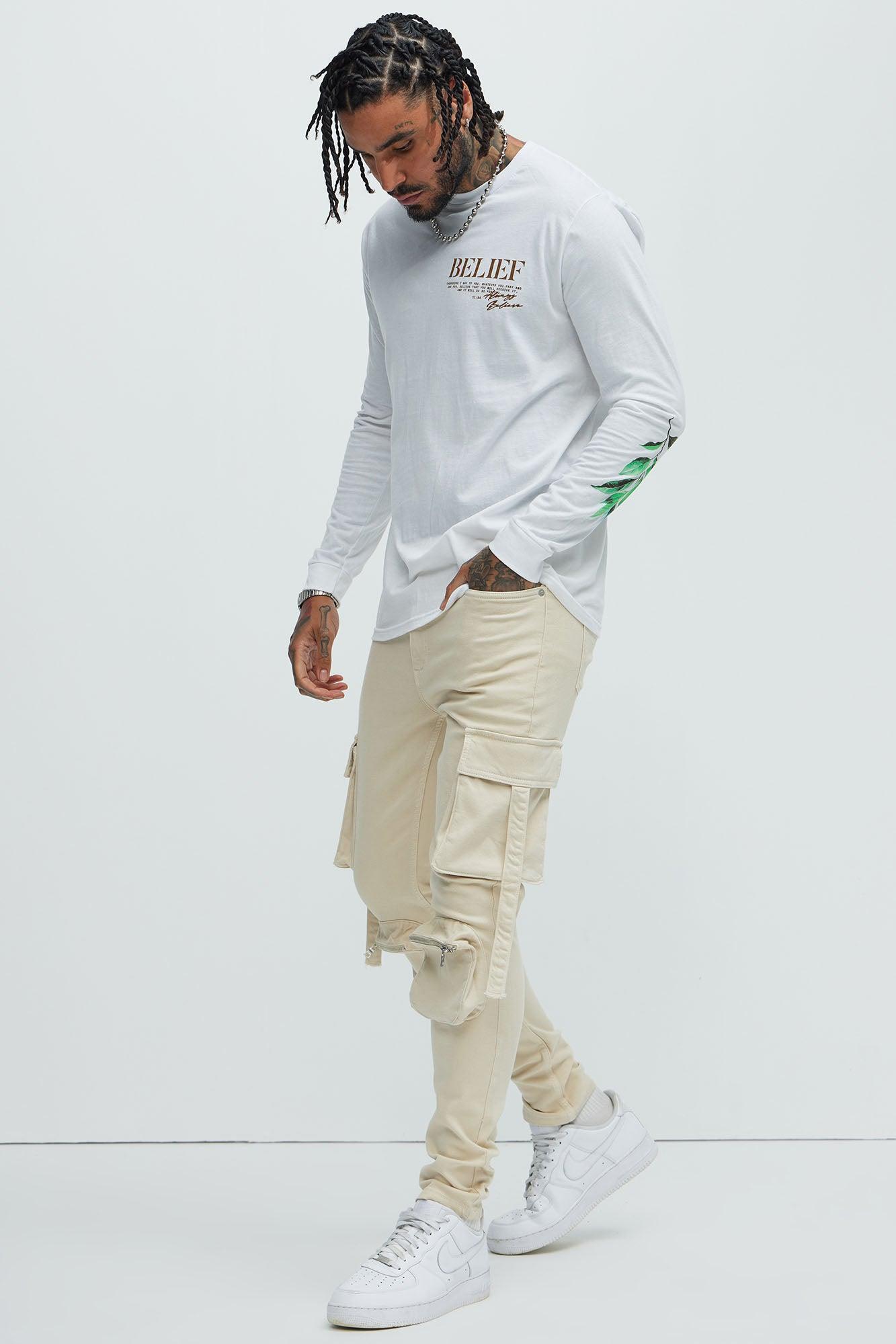 Bradford Skinny Cargo Pants - Off White Product Image