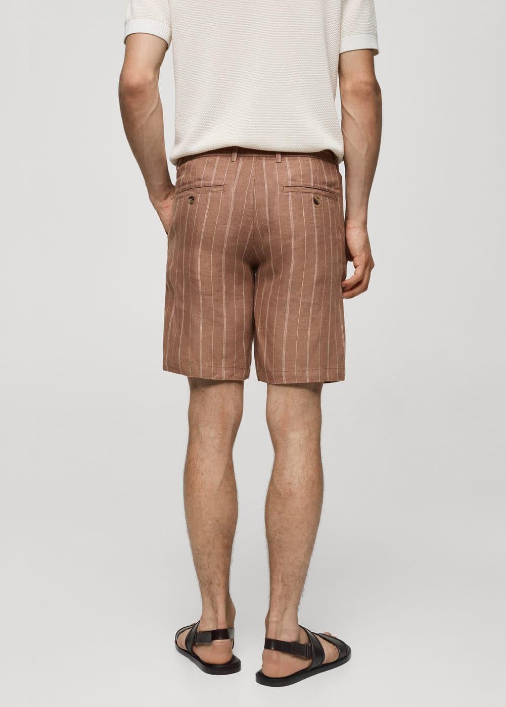 Mango Mens Drawstring Detail Striped Bermuda Shorts Product Image