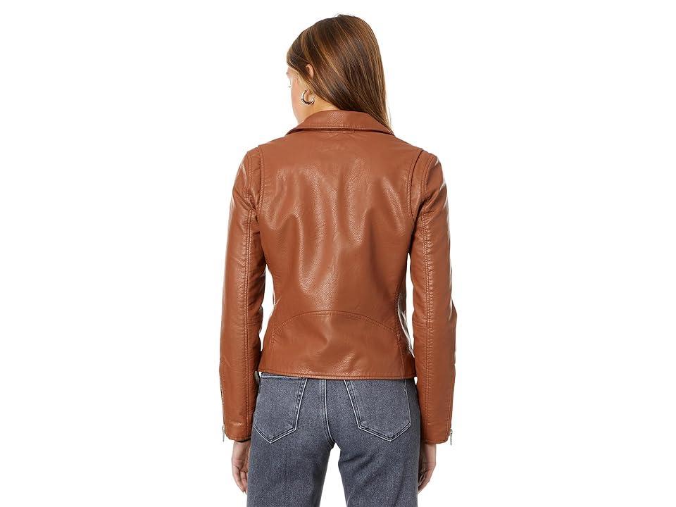 Blank NYC Faux Leather Moto Jacket (Redwood) Women's Coat Product Image