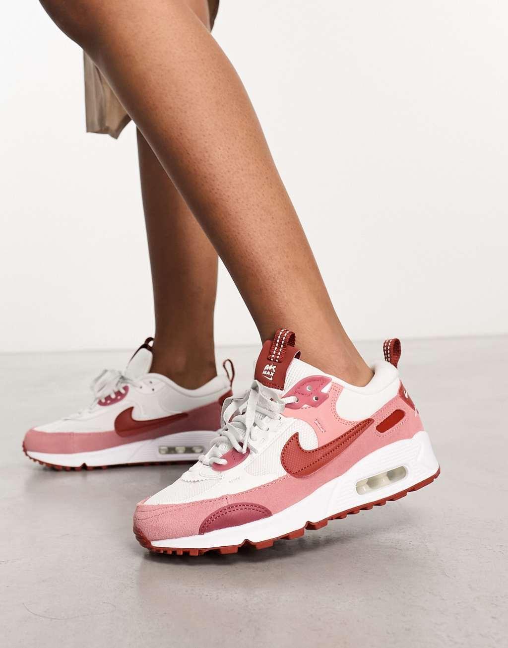 Nike Air Max 90 Futura sneakers in red stardust and white Product Image