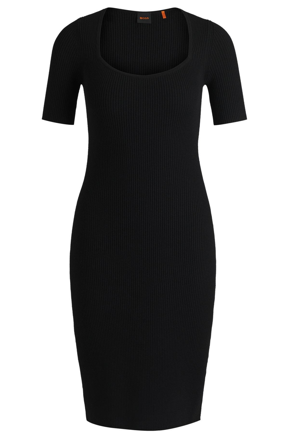 Slim-fit dress in ribbed stretch fabric Product Image