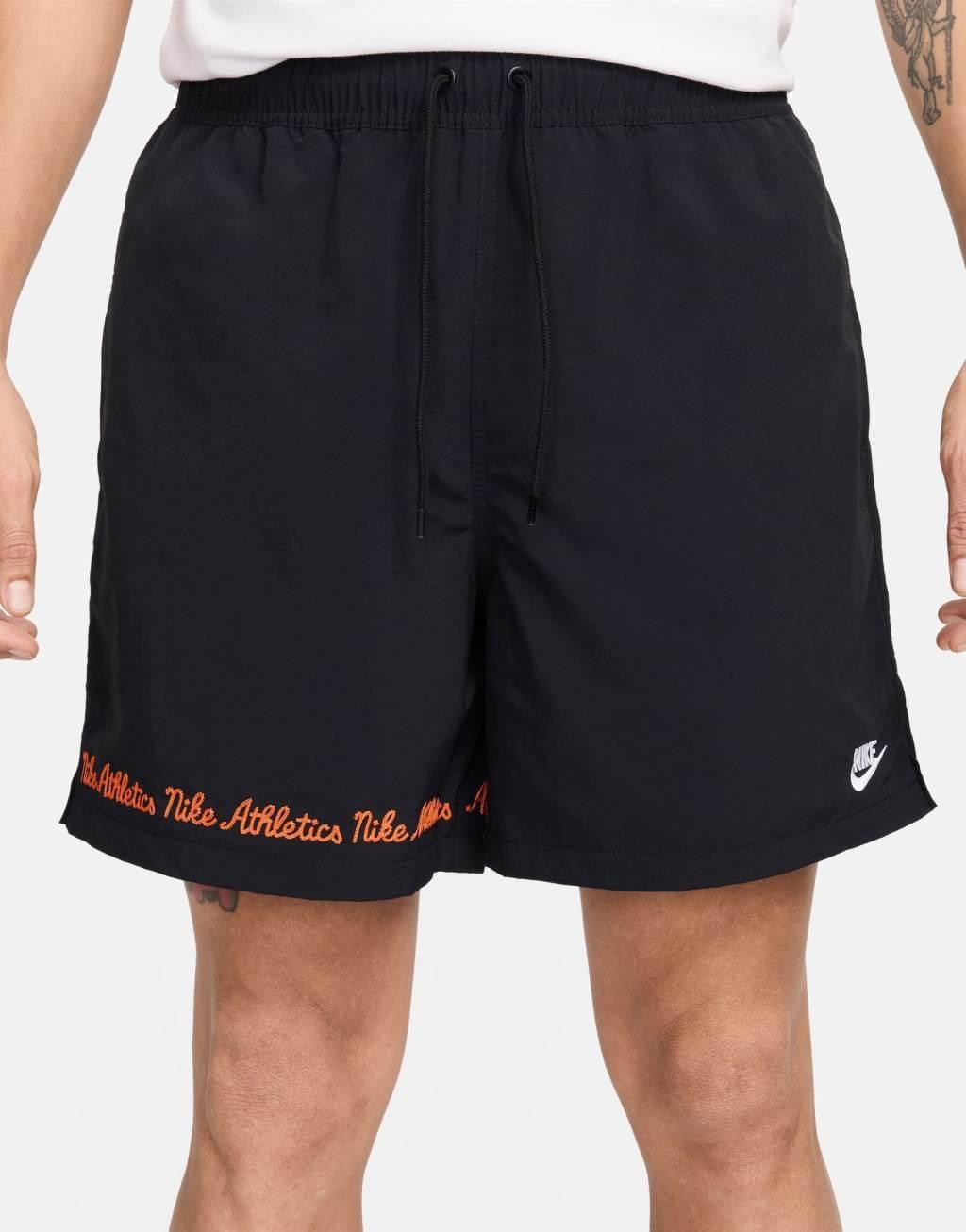 Nike Club varsity shorts in black Product Image