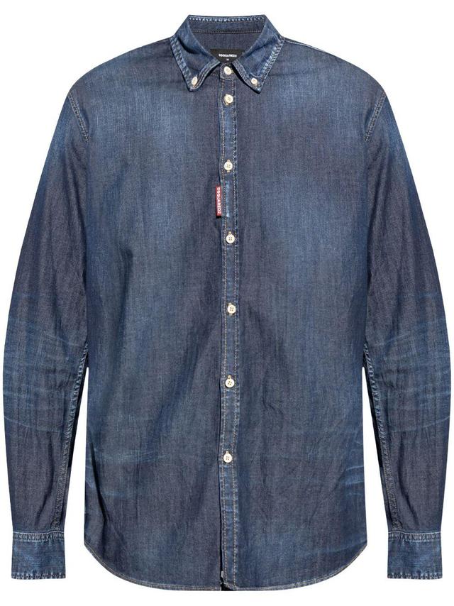 DSQUARED2 Button-down Collar Denim Shirt In Blue Product Image