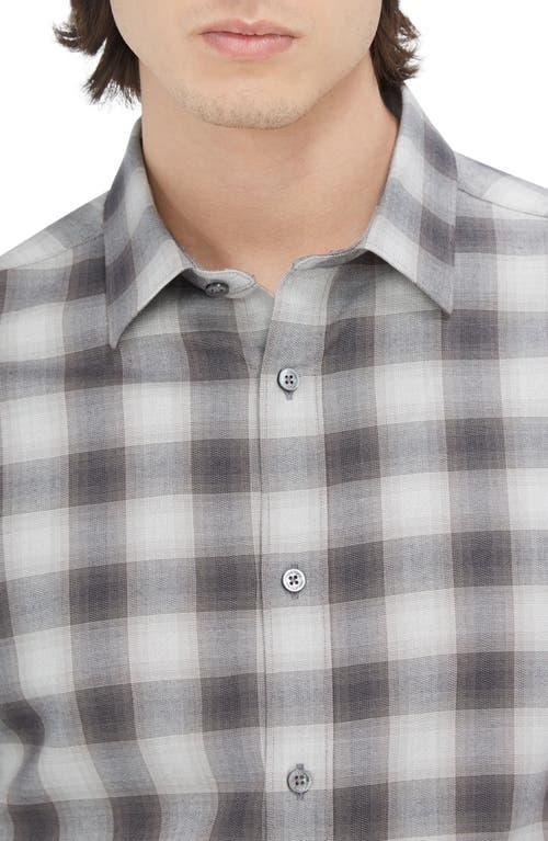 BUGATCHI Julian Shaped Fit Stretch Print Button-up Shirt In Anthracite Product Image