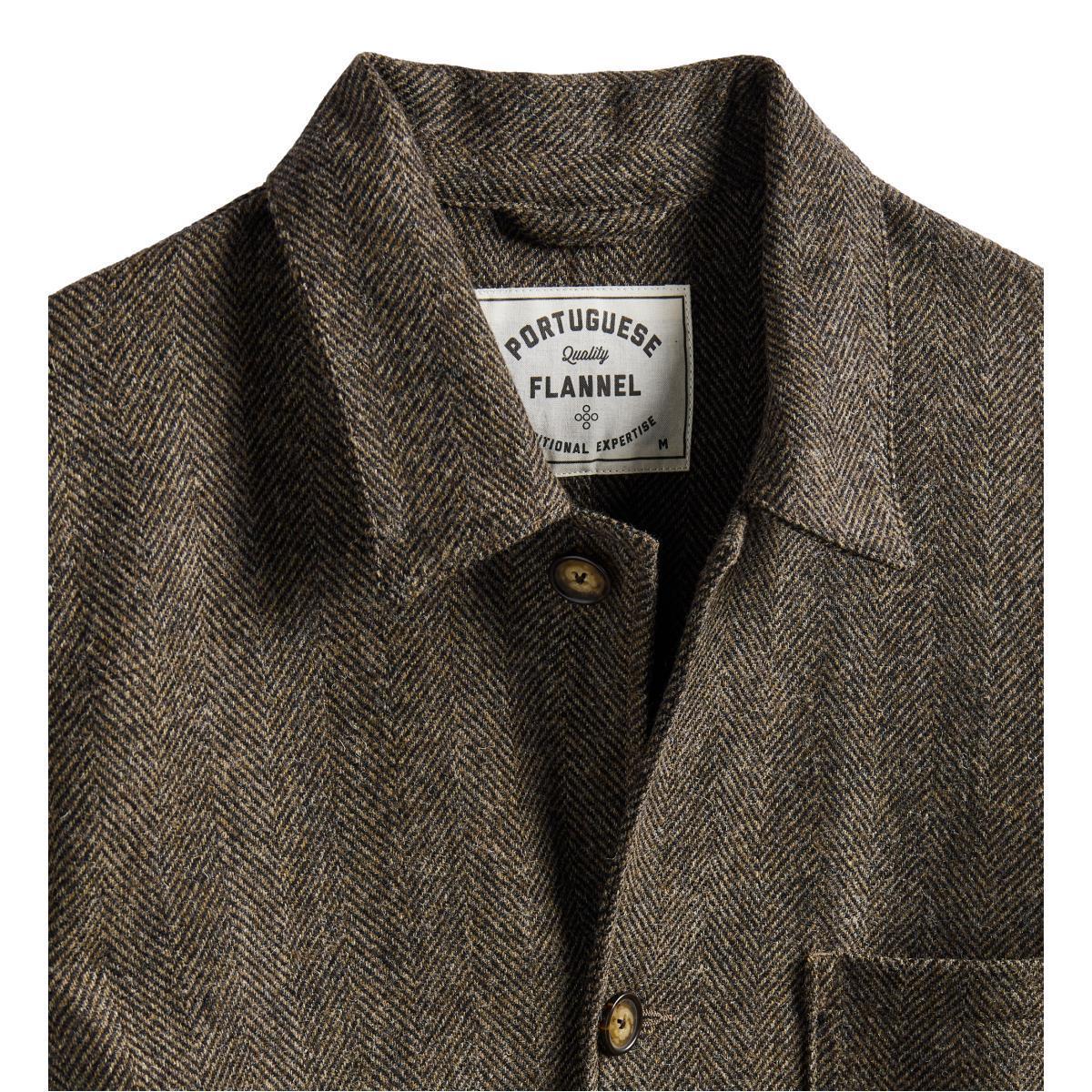 Labura Jacket Herringbone Wool Brown Product Image