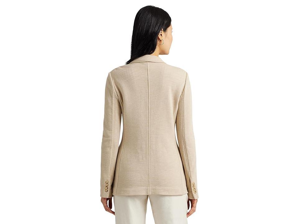 Lauren Ralph Lauren Double-Breasted French Terry Blazer (Explorer Sand) Women's Clothing Product Image