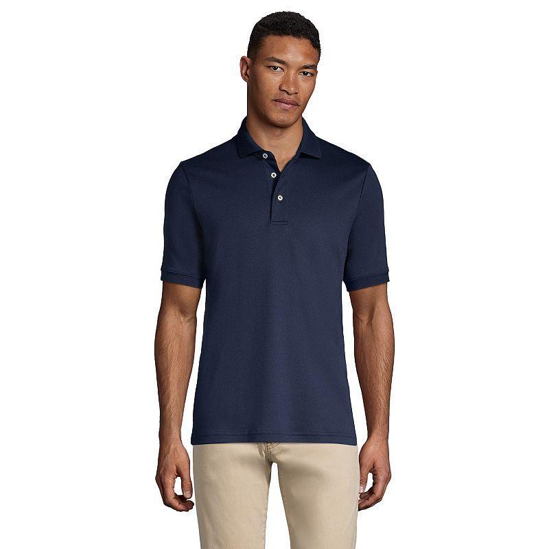 Big & Tall Lands End Classic-Fit Supima Polo, Mens White Product Image