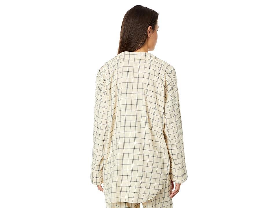 Madewell Plaid Flannel Pajama Set (Ecru) Women's Pajama Sets Product Image