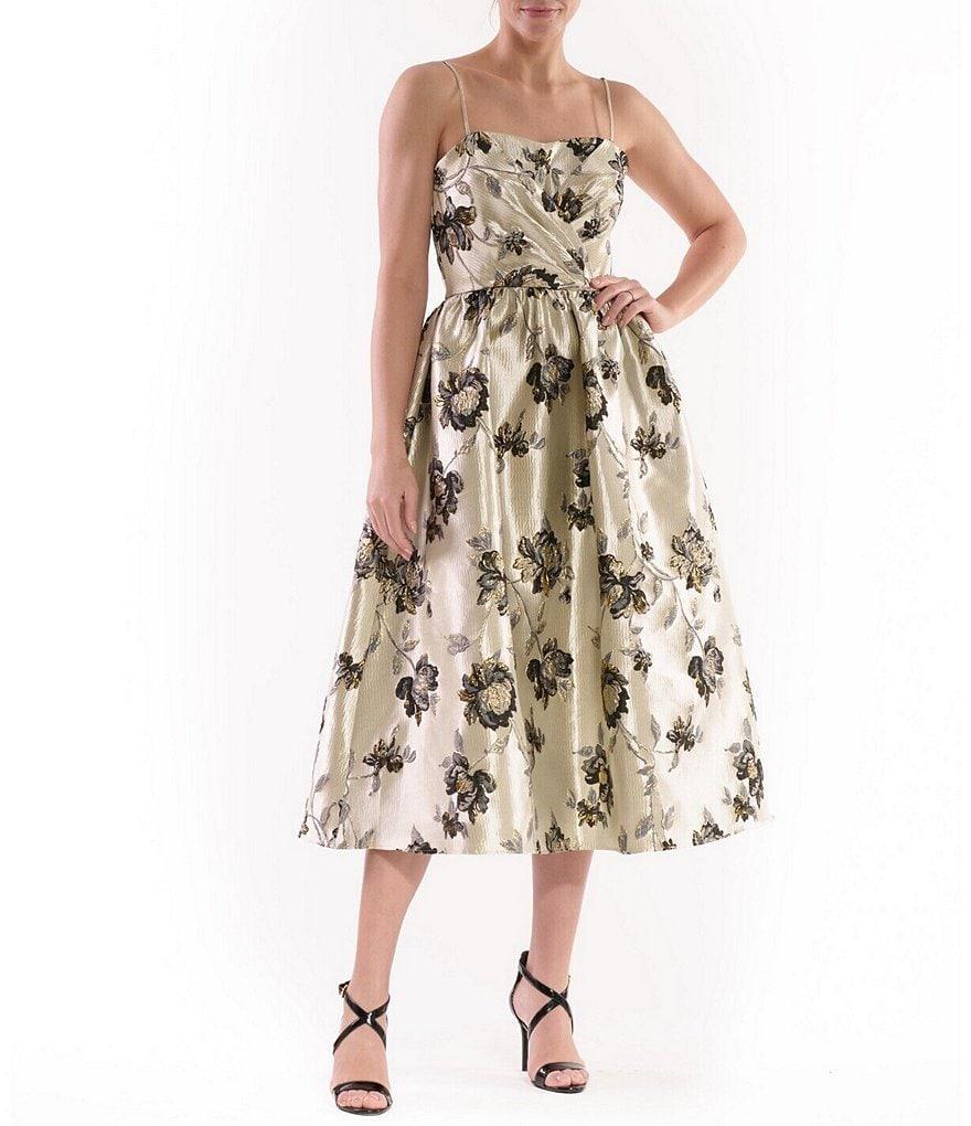 Julia Jordan Sweetheart Neck Floral Jacquard Fit & Flare Midi Dress product image