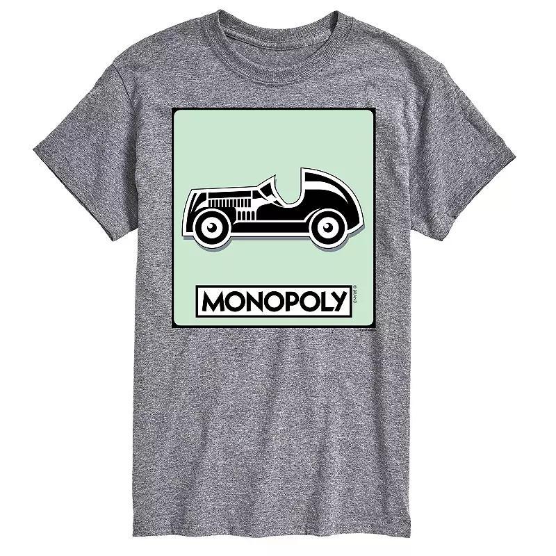 Big & Tall Monopoly Car Game Token Graphic Tee, Mens Med Grey Product Image