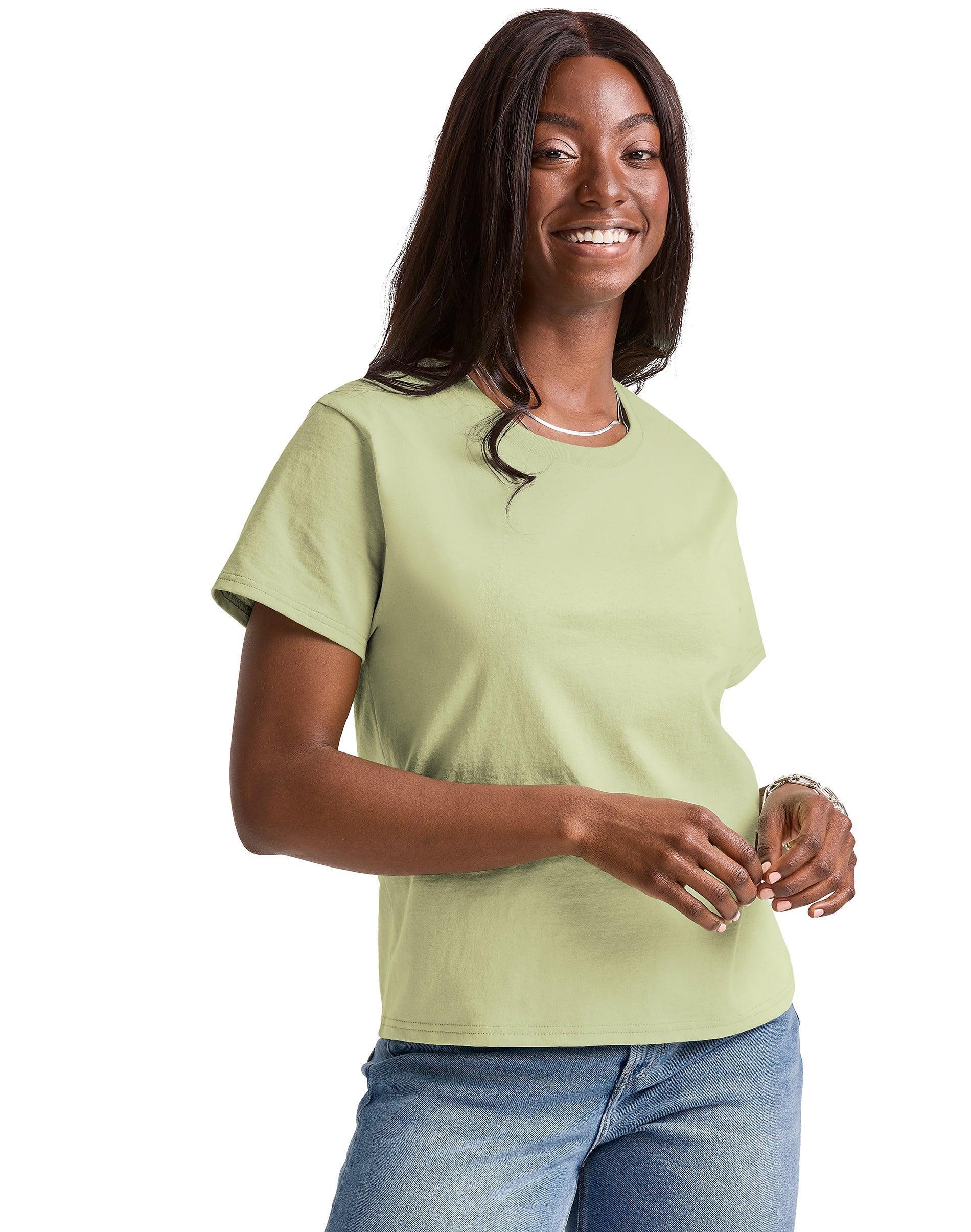 Hanes Essentials Womens Cotton T-Shirt, Classic Fit Natural XS Product Image