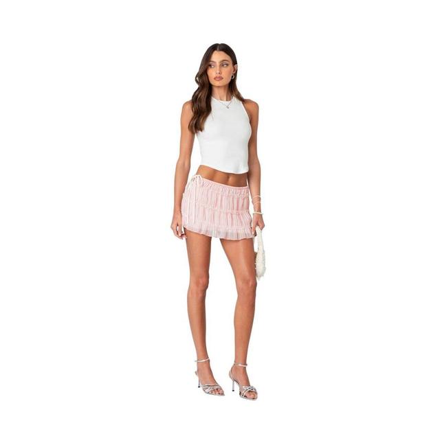 Edikted Womens Abrielle Tiered Chiffon Mini Skirt Product Image