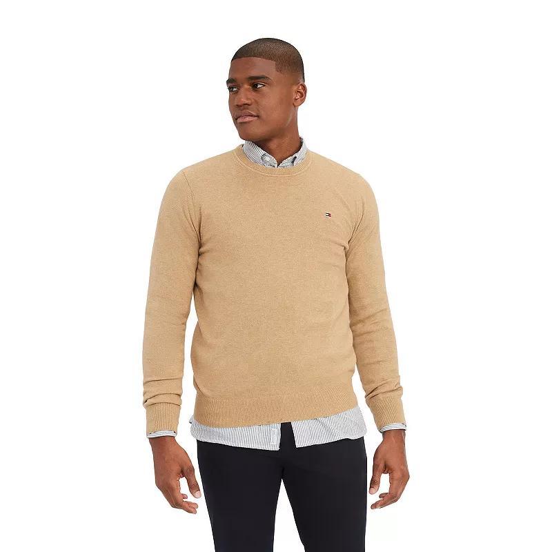 Mens Tommy Hilfiger Essential Crewneck Sweater Beige Grey Product Image