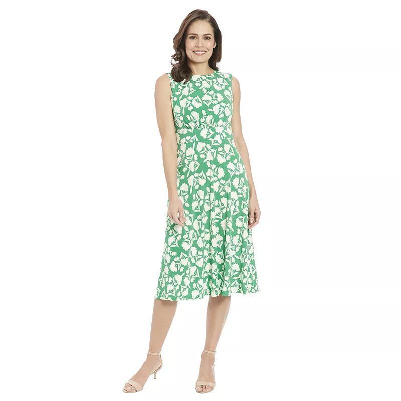 Womens London Times Floral Inset Waist Midi Dress Product Image