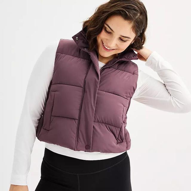 Womens FLX Cropped Puffer Vest Product Image