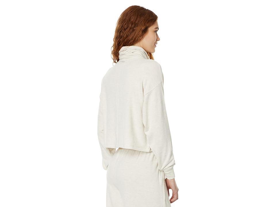 Madewell Brushed Jersey Funnelneck Sweater (Heather Oatmeal) Women's Clothing Product Image