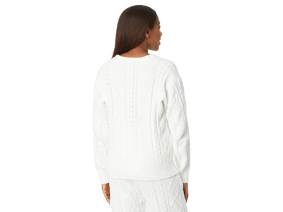 P.J. Salvage Cable Crew Knit Sweater (Ivory) Women's Sweater Product Image