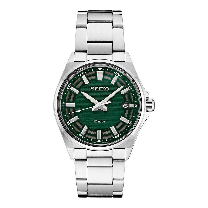 Seiko Essentials Mens Stainless Steel Bracelet Watch Green Product Image