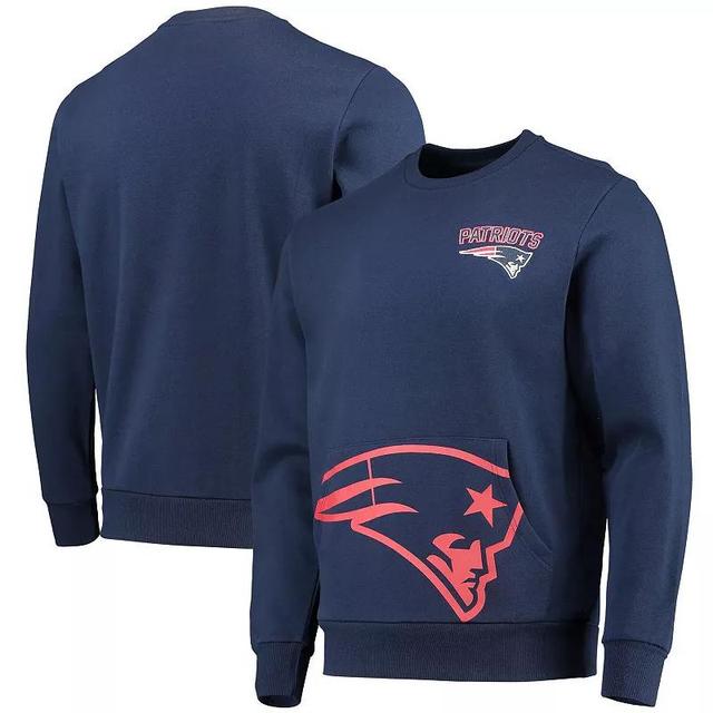 Mens FOCO New England Patriots Pocket Pullover Sweater Blue Product Image