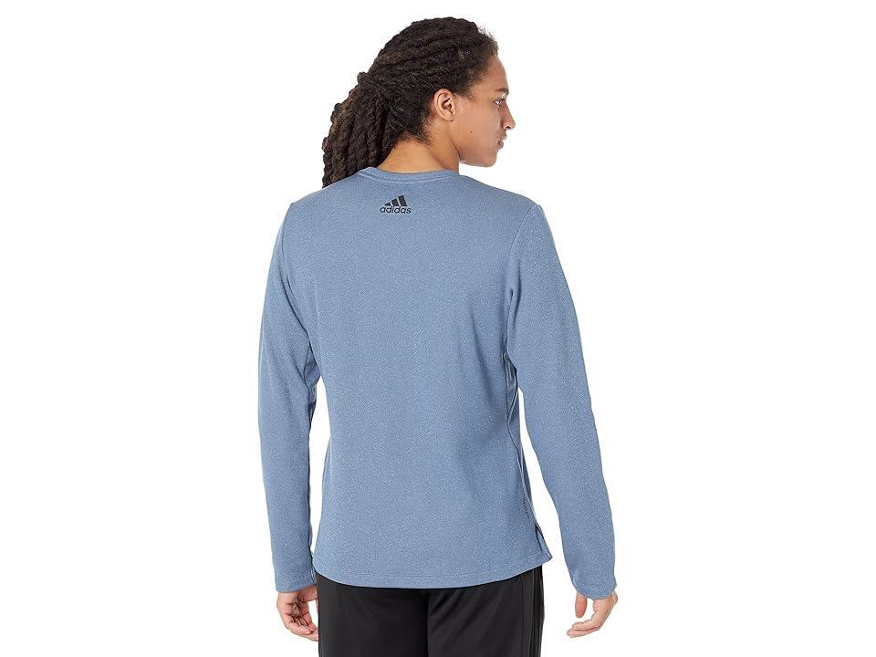 adidas Training Icon 3-Bar Training Crew Sweatshirt (Wonder Steel) Men's Clothing Product Image