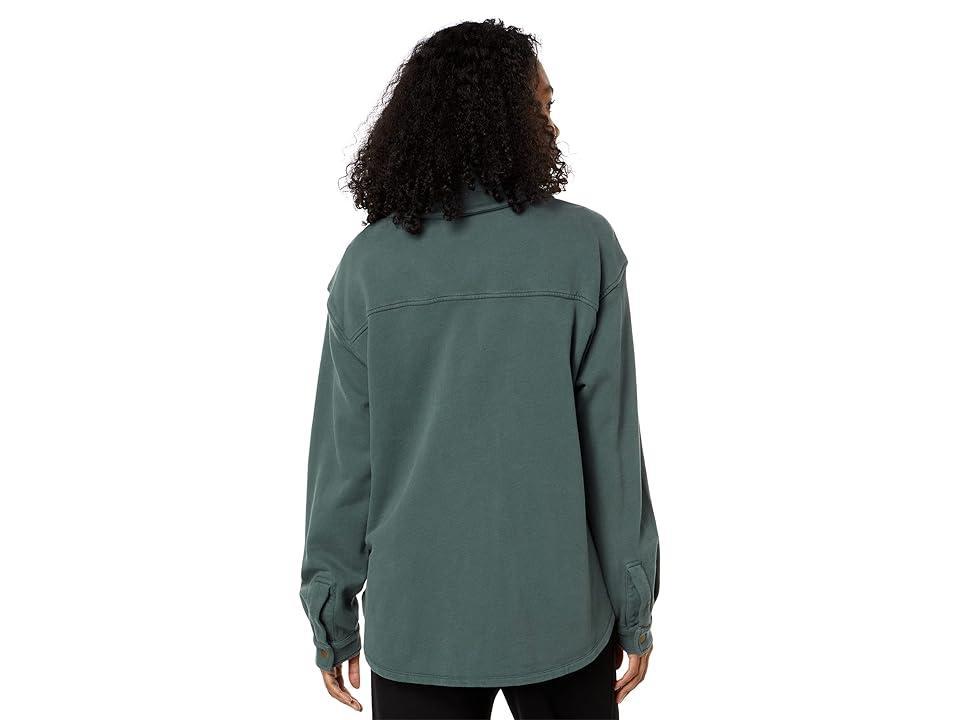 Mod-o-doc French Terry Long Sleeve Button-Down Shacket (Remote ) Women's Clothing Product Image