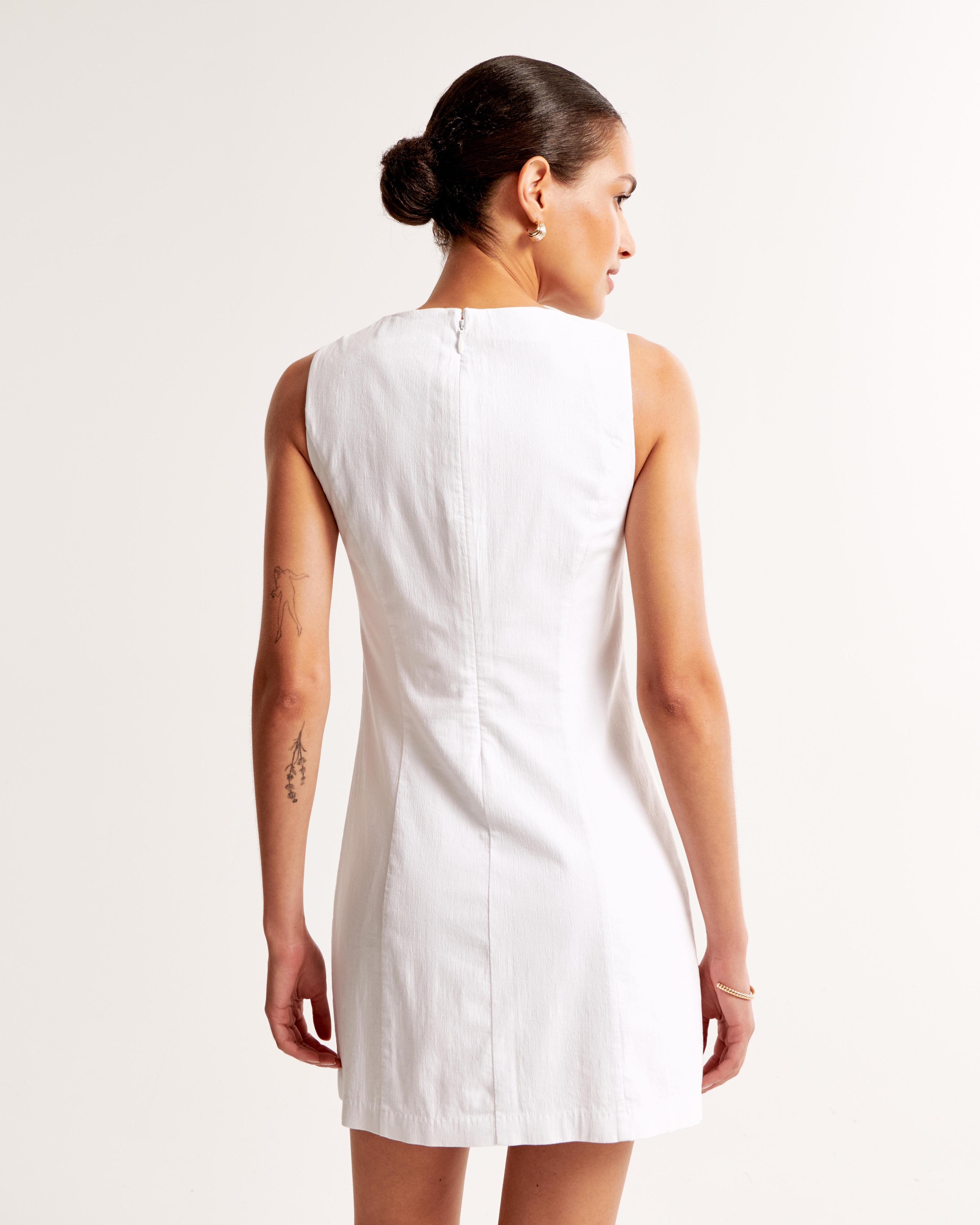 High-Neck Stretch Mini Dress Product Image