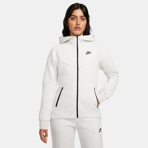 Nike Womens Nike NSW Tech Fleece WR Full-Zip Hoodie - Womens Light Grey/Black Product Image