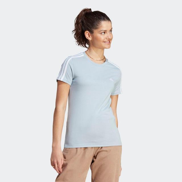 adidas Essentials Slim 3-Stripes Tee Semi Pink Spark S Womens Product Image